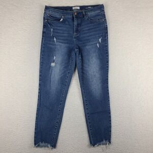 Nicole Miller Jeans Womens 12 Blue SOHO High Rise Ankle Skinny Medium Wash Denim